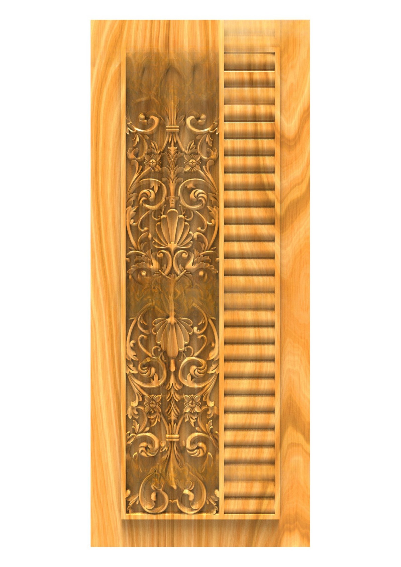GSK NEW YEAR DOORS - PAGE-36 Floral Baroque Carved Wooden Door 3D Model